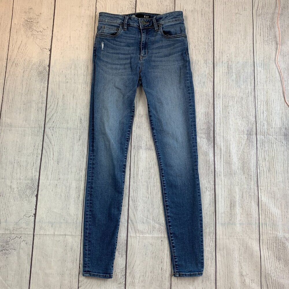 Kut from the Kloth Jeans 4 High Rise Skinny Mia Medium Wash Inseam 29.5"